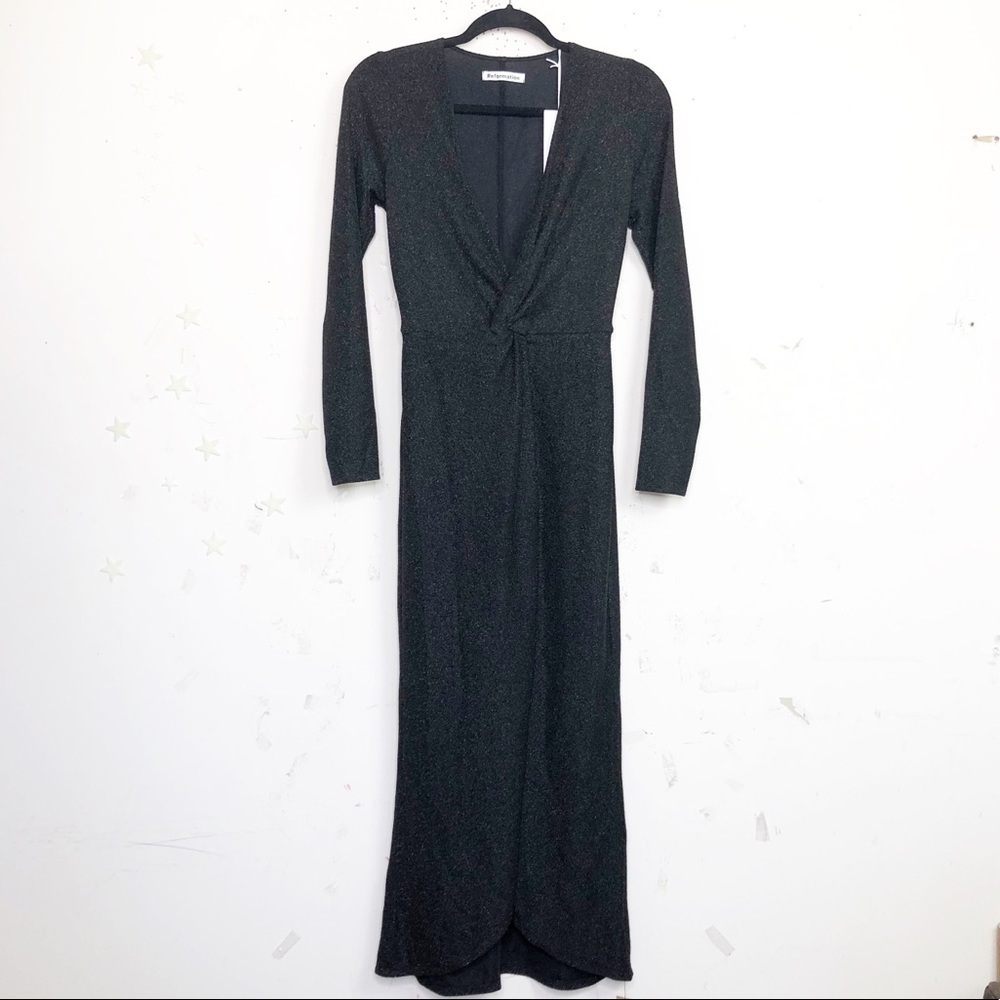 Reformation Carlye Midi Shimmer Dress